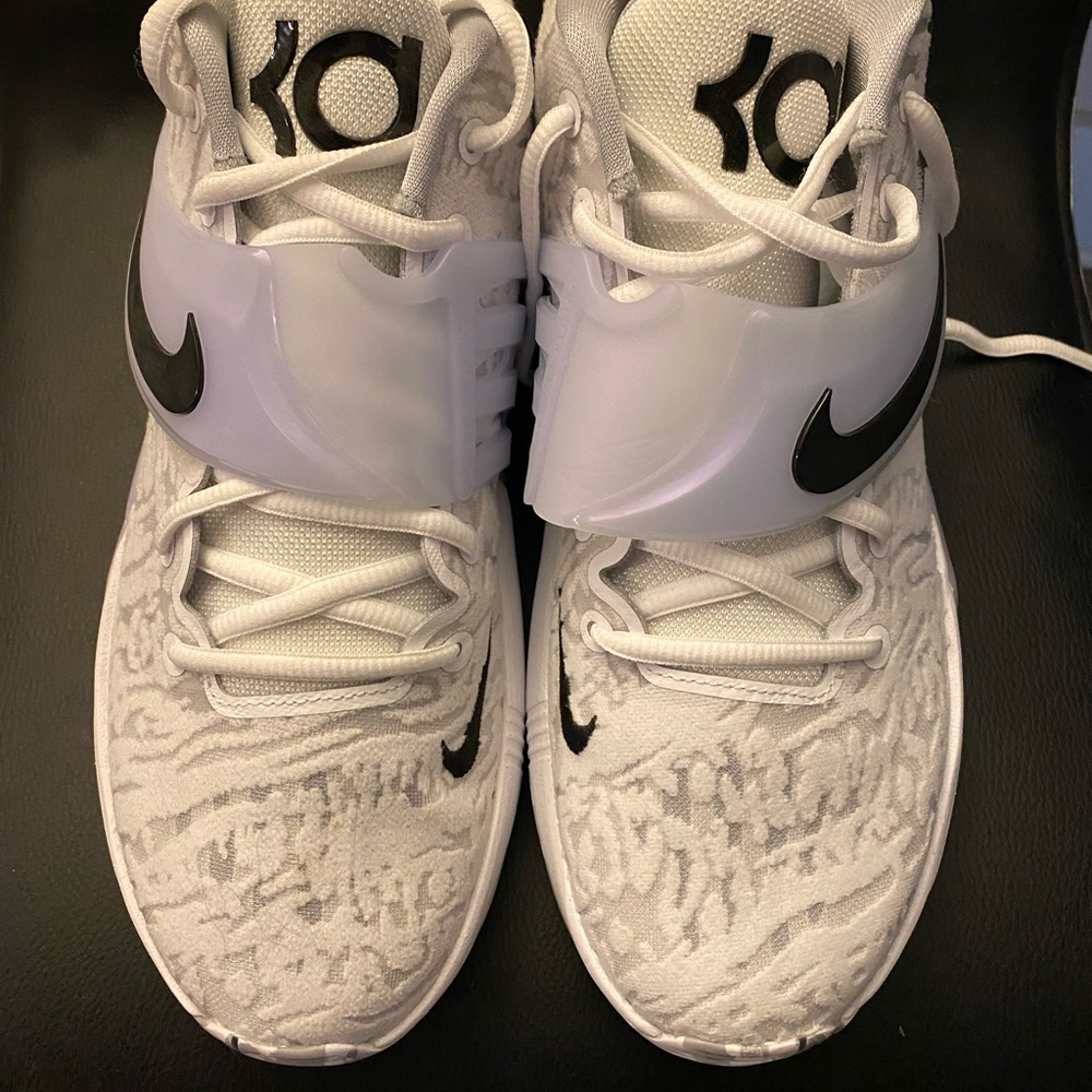 KD basketball shoes. Got them last year and she never wore them.